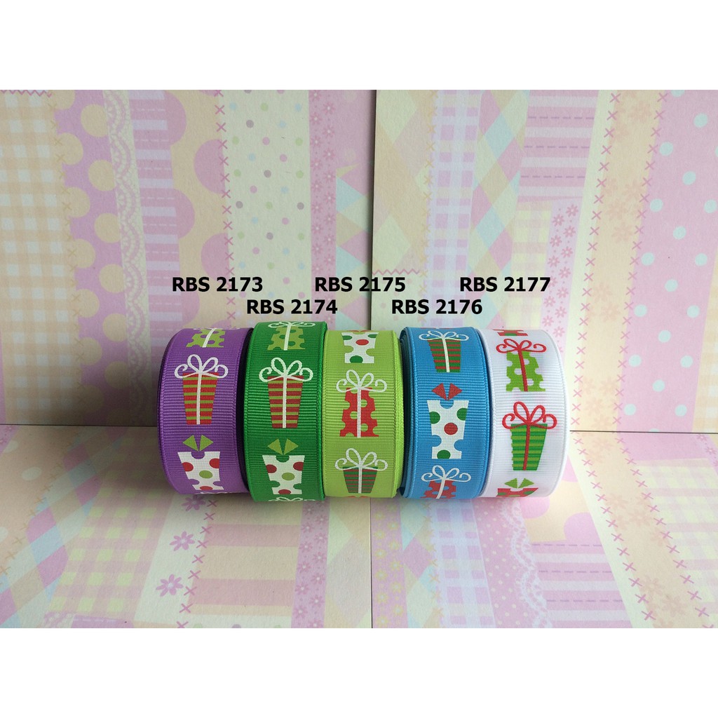 

[10 YARD] PITA GROSGRAIN MOTIF NATAL SALE RBS 2173,2174,2175,2176,2177