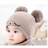 Kupluk Pompom anak Bordir sleep eyes mata