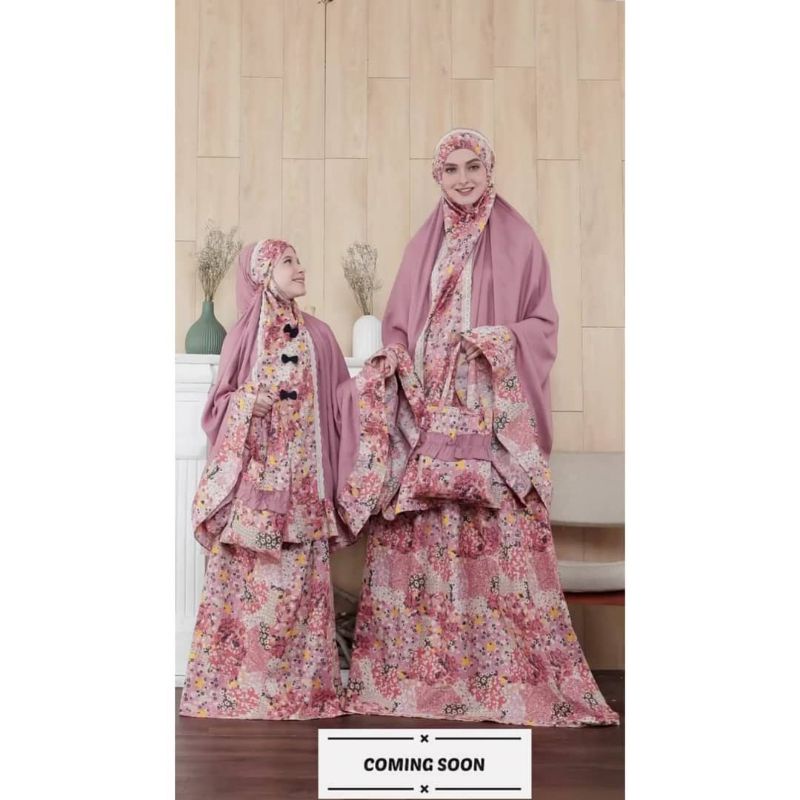 Mukena Couple Original MR 18 & MA 18 by Rauna Pride|Mukena|Mukena Couple Ibu dan Anak|Perlengkapan S