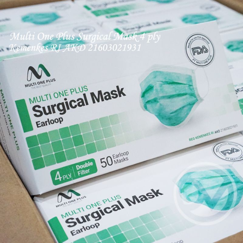 Masker Multi One Plus Surgical 4ply / Masker Medis Earloop 4 ply