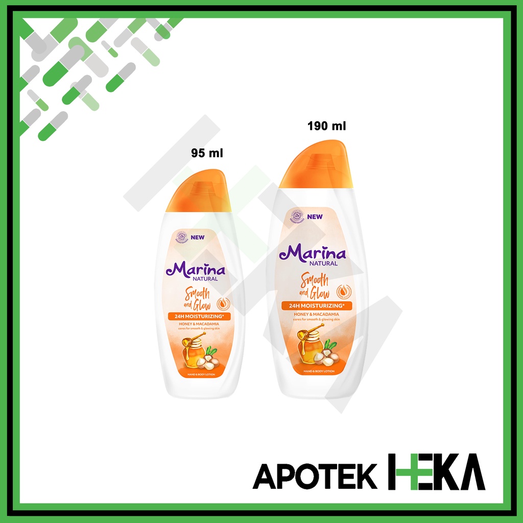 Marina Handbody Lotion Natural Smooth &amp; Glow - Honey &amp; Macadamia (SEMARANG)