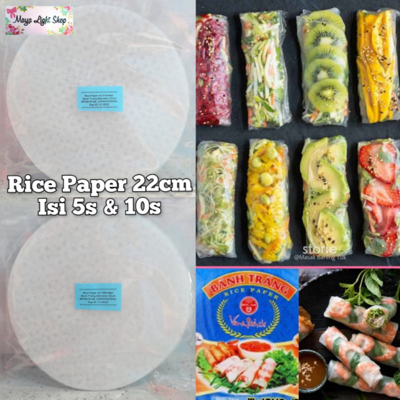 

Rice Paper 10 lembar banh salad ricepaper trang diameter 22cm kulit lumpia vietnam kulit lumpia halal rice topoki salad ricepaper wrap halal murah