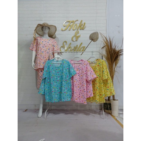 Baju Tidur HOKI &amp; SHEILA XXL Katun Wanita (Pretty Flower)