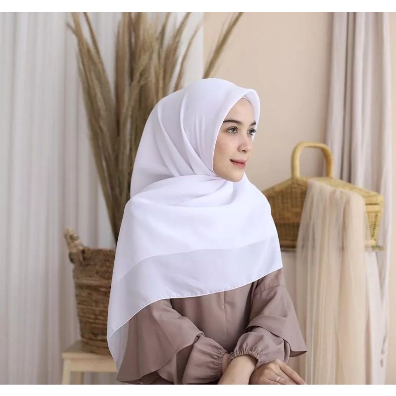 [COD] HIJAB SEGI EMPAT POLOS PREMIUM ELZAHRA II KERUDUNG SEKOLAH || DINAS