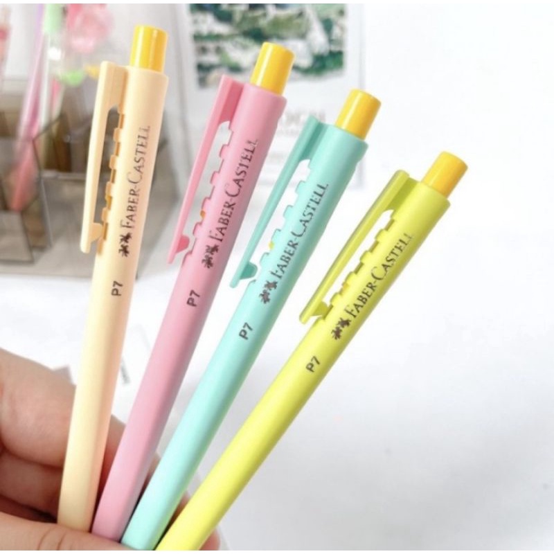 

Pulpen Faber Castell P7 Pen promo / Ballpoint Pulpen Cetek P7 Pen Pastel 0.7 Black Ink / Pulpen Cetek Faber Castell P7 / Pulpen P7 Faber Castell Barrel Pastel tinta hitam 0.7 satuan