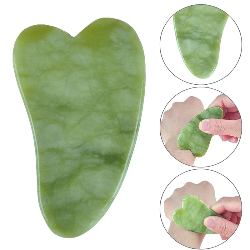 [1 Pc Pack Jade Stone Gua Sha Scraper Board Facial Massager For Face] [Personal Health Care Anti Aging Skin Lifting SPA Body Massager Tool]