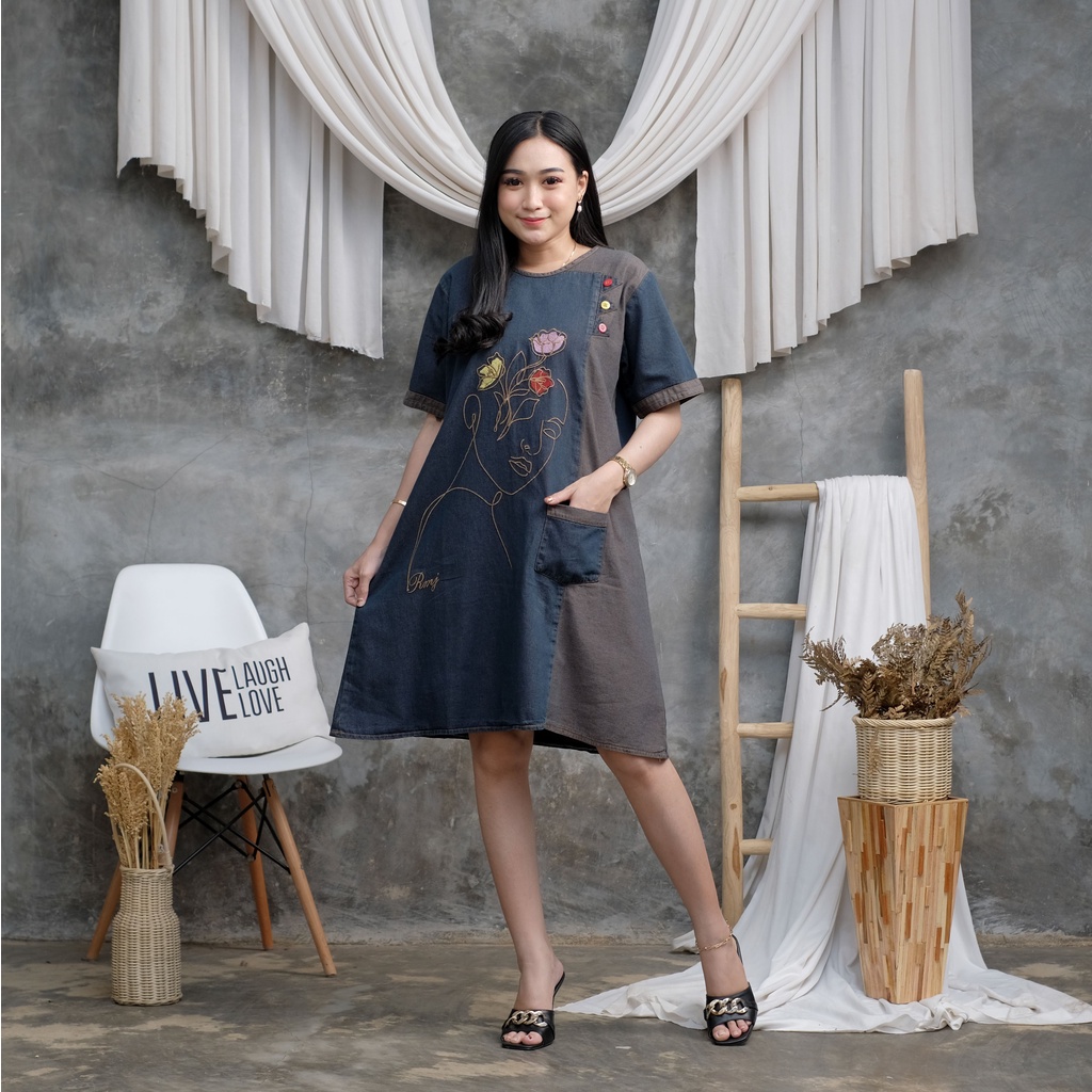 RACHEL BROWN DENIM DRESS SERIES / DRESS JEANS WARNA COKLAT