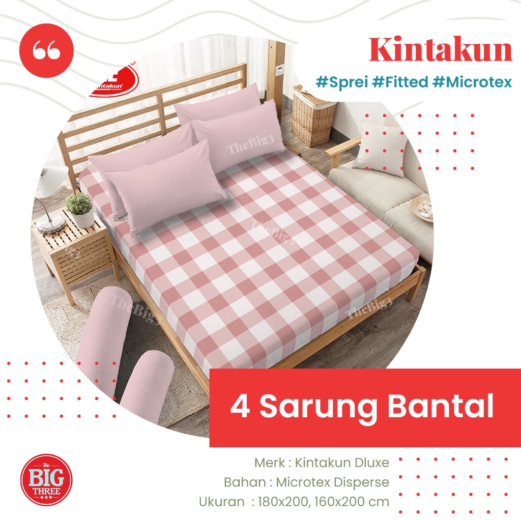 KINTAKUN Sprei 4 Bantal 180x200 motif Adira Arfana Ambar Clara Damara Nadhar Marma Lamina Radinka Rafly Shakila Thania Varen Viuna  KING 180 B4 SP