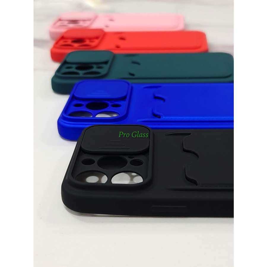 C128 Iphone 13 / 13 Pro / Max Silicone Card Holder Case + Lens Cover