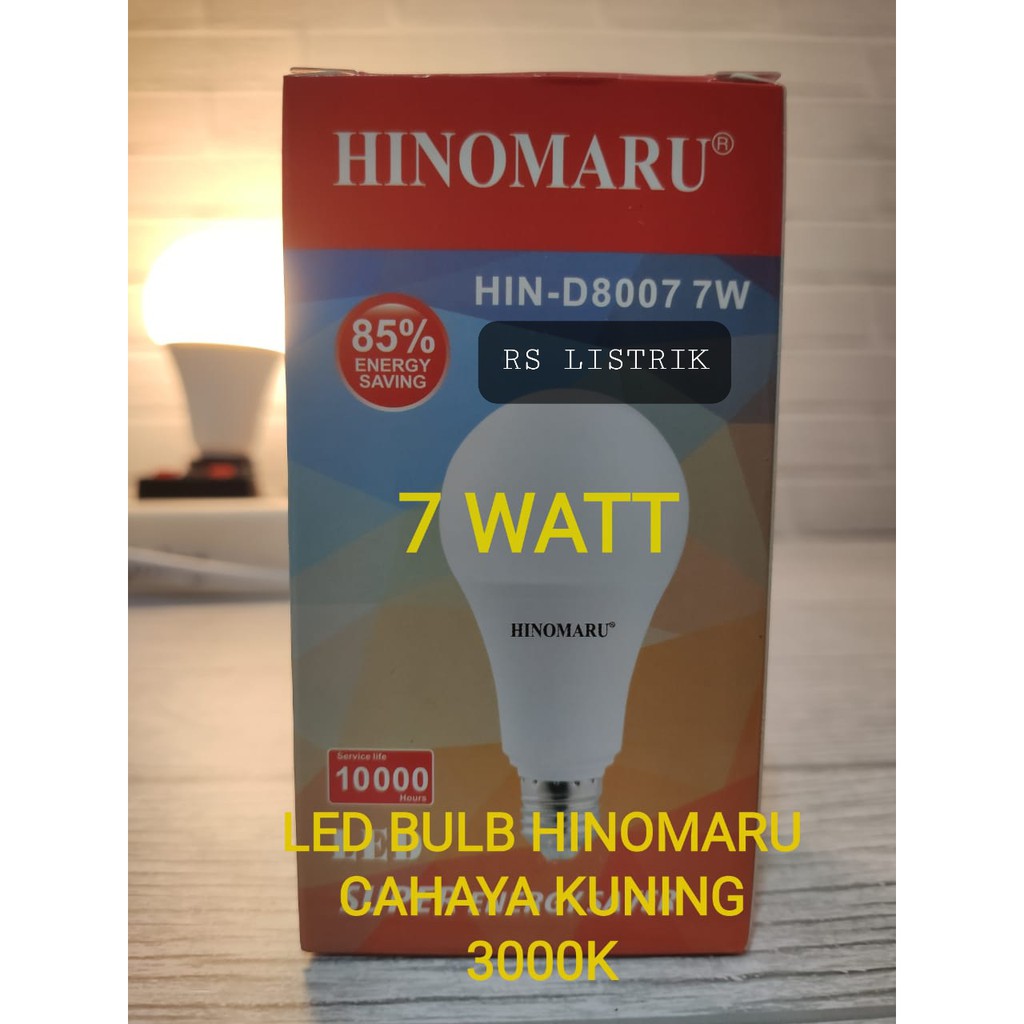 Hinomaru lampu led bulb 7 watt HIN-D8007 7W CAHAYA KUNING 3000K warm white