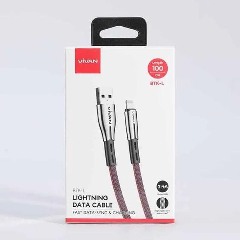 Kabel Data VIVAN BTK-L Fast Charging 100CM 2.4A FOR LIGHTINING