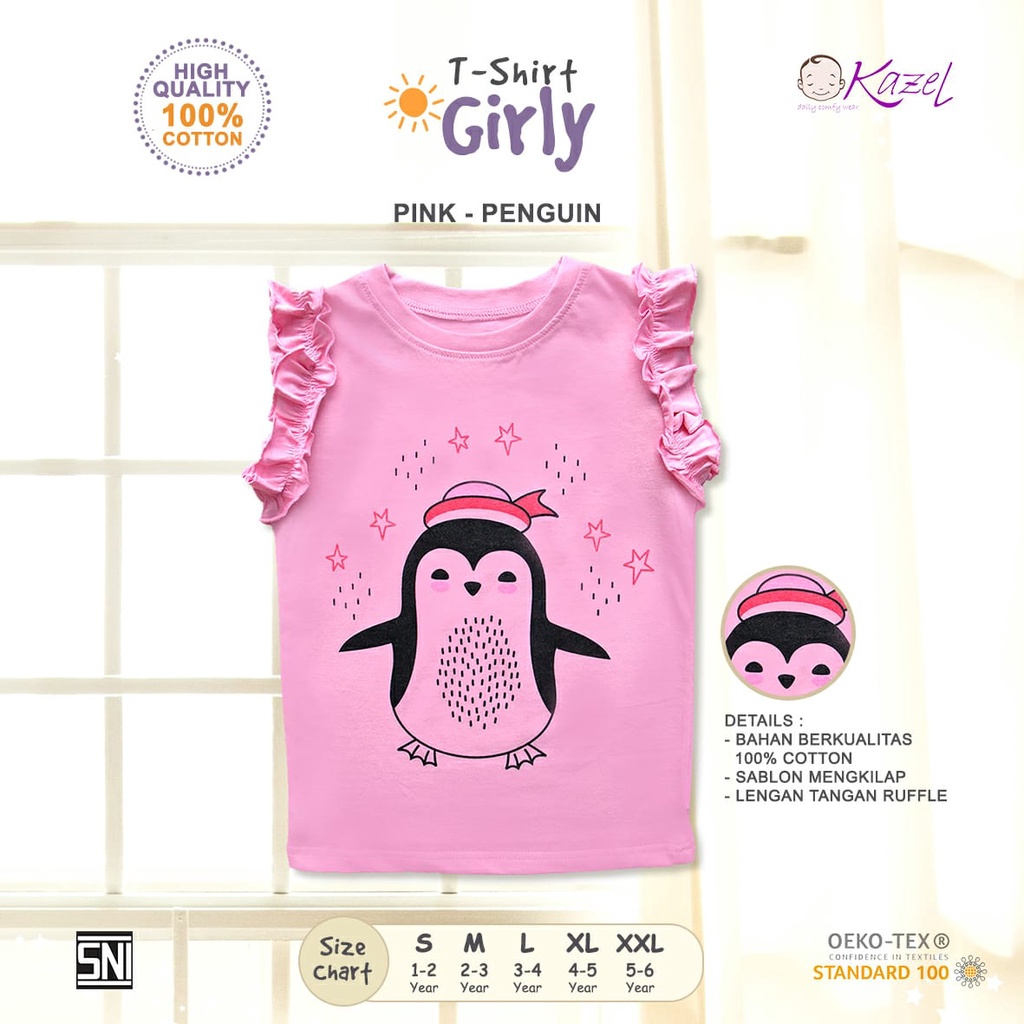 KAZEL Tshirt Girly Edition - Kaos Anak Bayi Perempuan