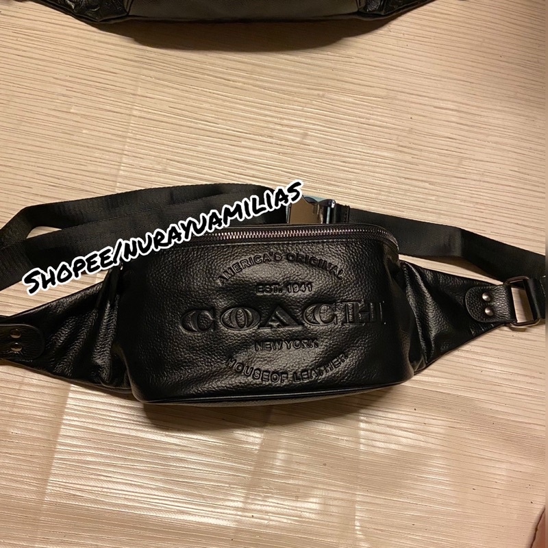 Waistbag coach kulit import tas selempang kulit pria import