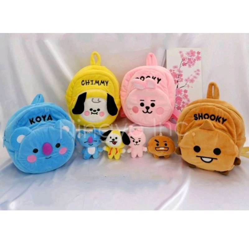 BONEKA BTS TAS RANGSEL / Tas Ransel Anak TK / PAUD / Tas Boneka BTS Karakter BT21