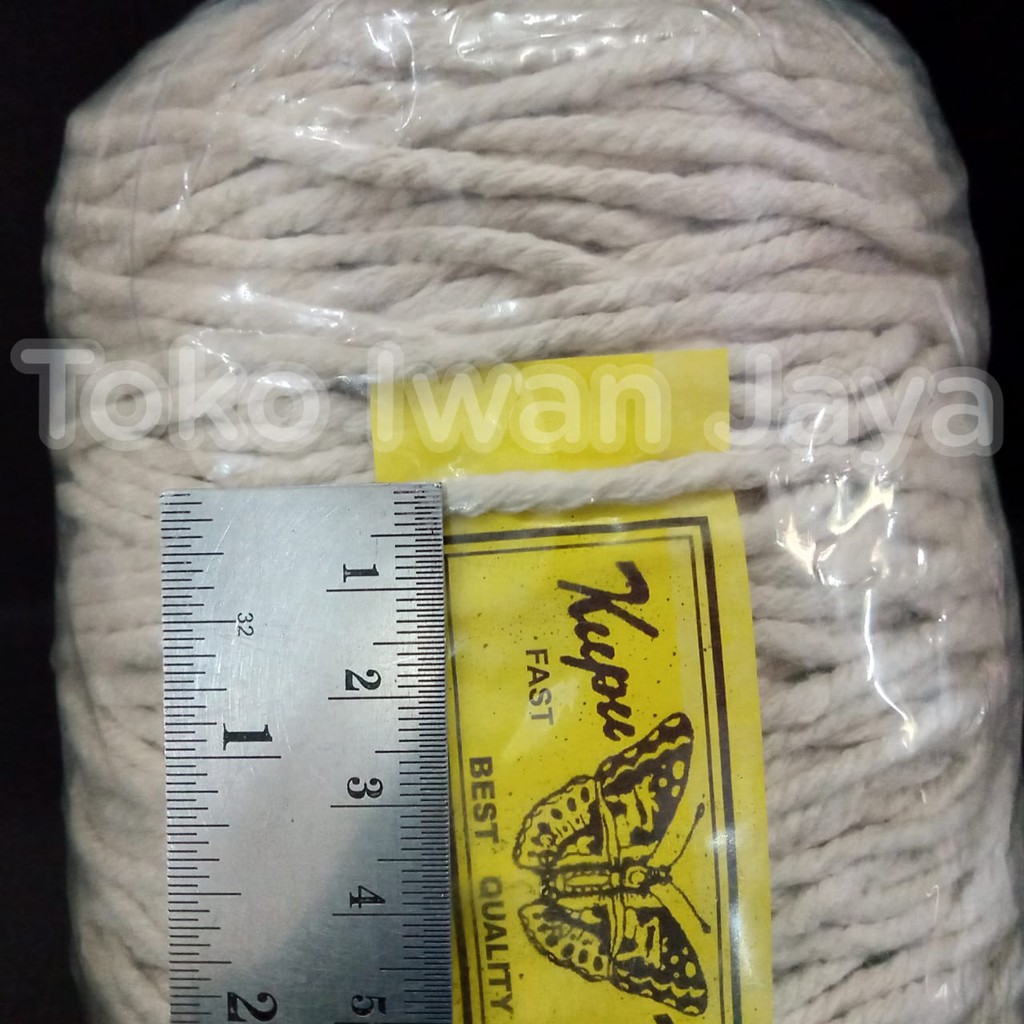 [Kupu-Kupu] Tali Katun Macrame/Makrame Uk. 3 Mm Berat 1 Kg Warna Cream