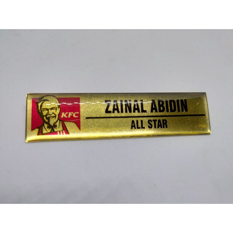 

Name Tag /Nama Dada /Papan Nama KFC