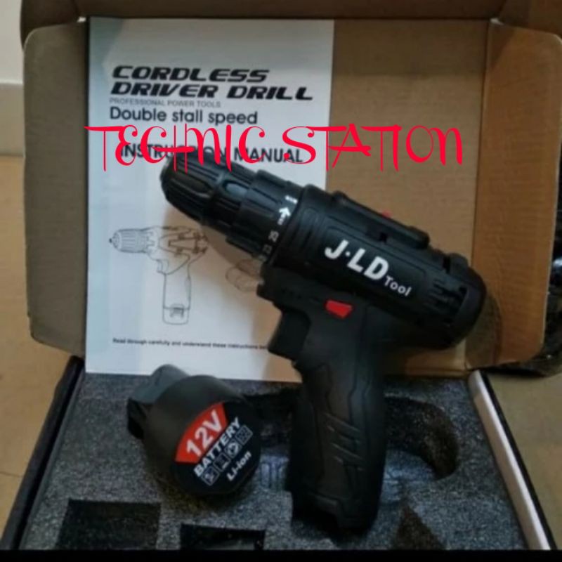 Bor Baterai Cordless Drill 12S 12V- Cordless 12 S JLD