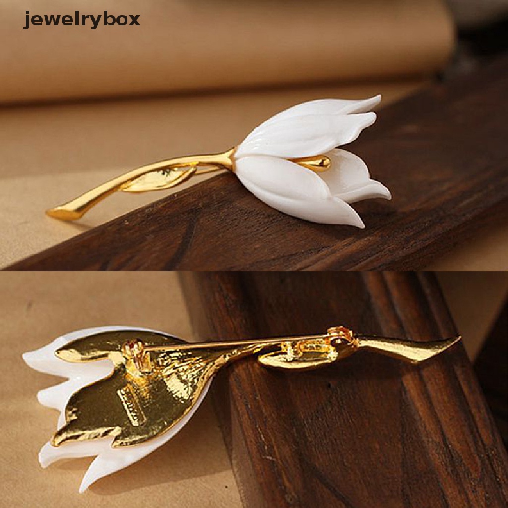 [jewelrybox] Bunga Tulip Enamel Bros Pin Kerah Collar Syal Dekor Perhiasan Garment Jewelry Butik