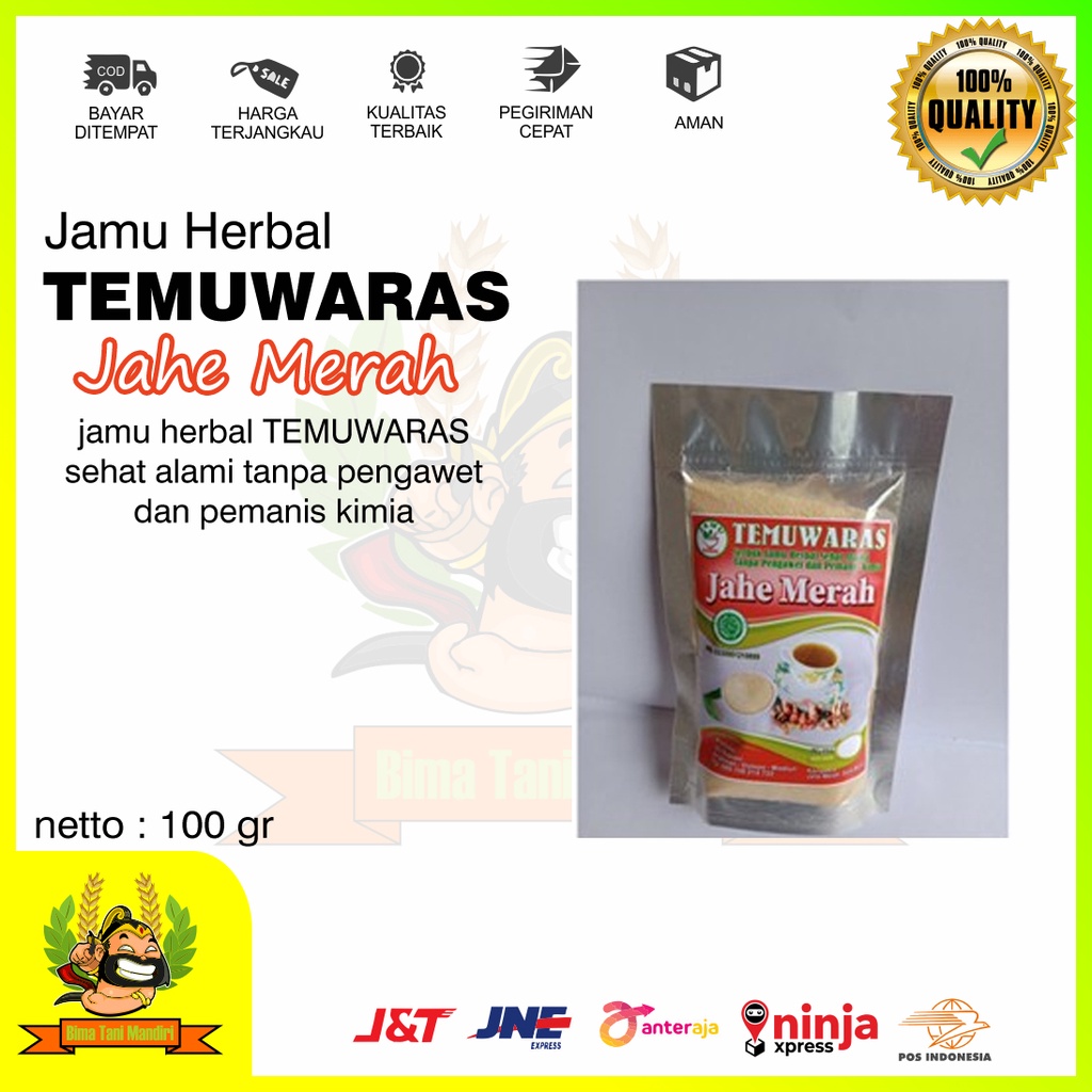

jamu herbal jahe merah alami tanpa pengawet dan pemanis kimia
