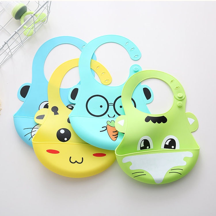 Baby Feeding Apron Full Silicone/Bayi silikon bib/Kartun bayi silikon bib/Celemek Bayi  L297