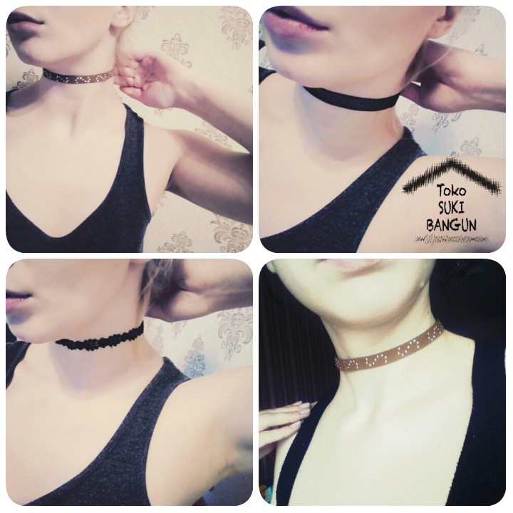 NC-001 Kalung Wanita Choker Aksesoris Necklace Women Leather Suede