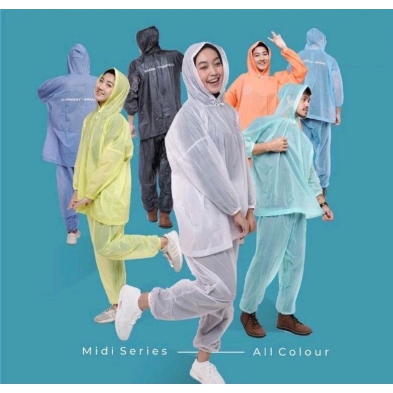 jas hujan plastik setelan lengan full pres elmondo original ponco Y5L9 Anti Rembes tebal axio kelela