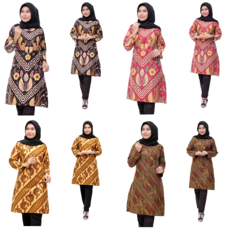 BATIK DJ | TUNIK BATIK MOTIF SERAGAM BATIK DIANPUTRI BAJU BATIK WANITA