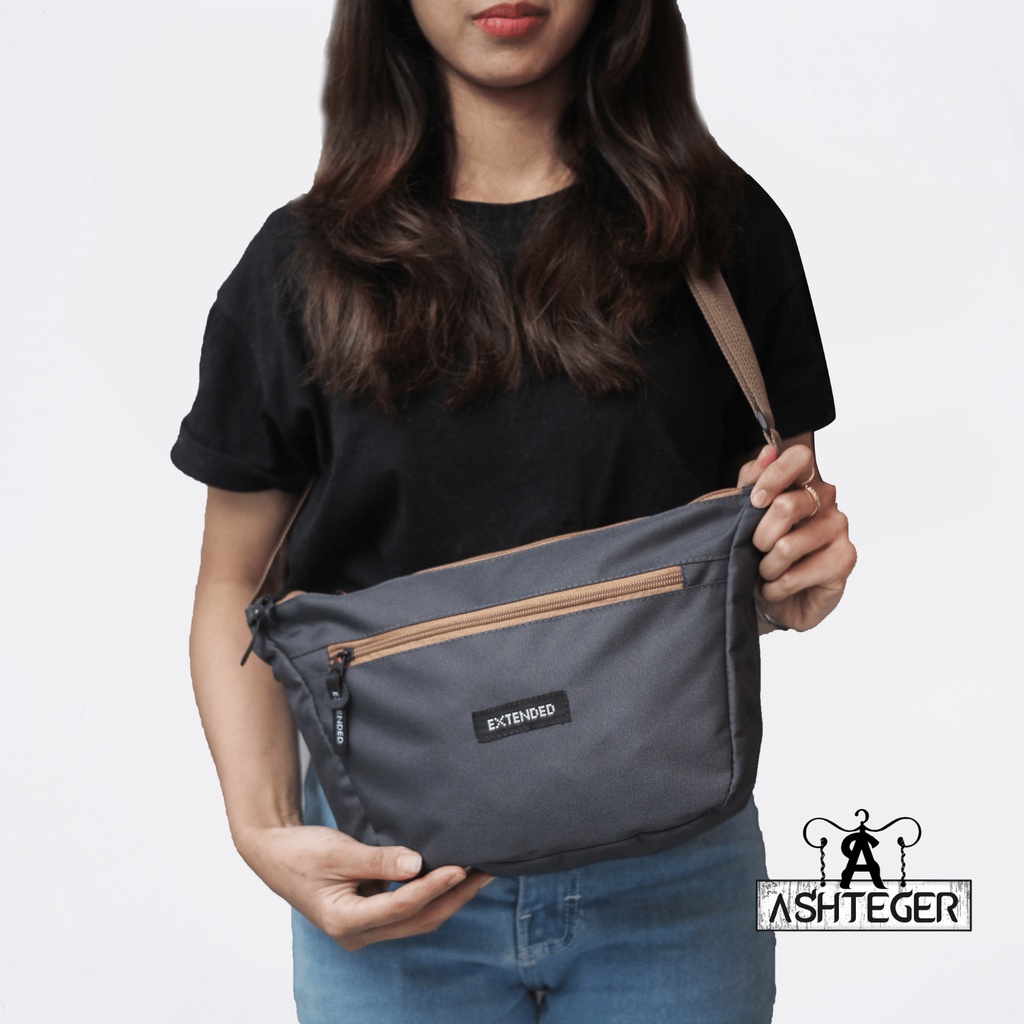 Tas Selempang Pria Wanita Casual Trendy Slingbag Unisex Kuliah Sekolah Kerja Polos Slempang Cowok Korea Kekinian Termurah