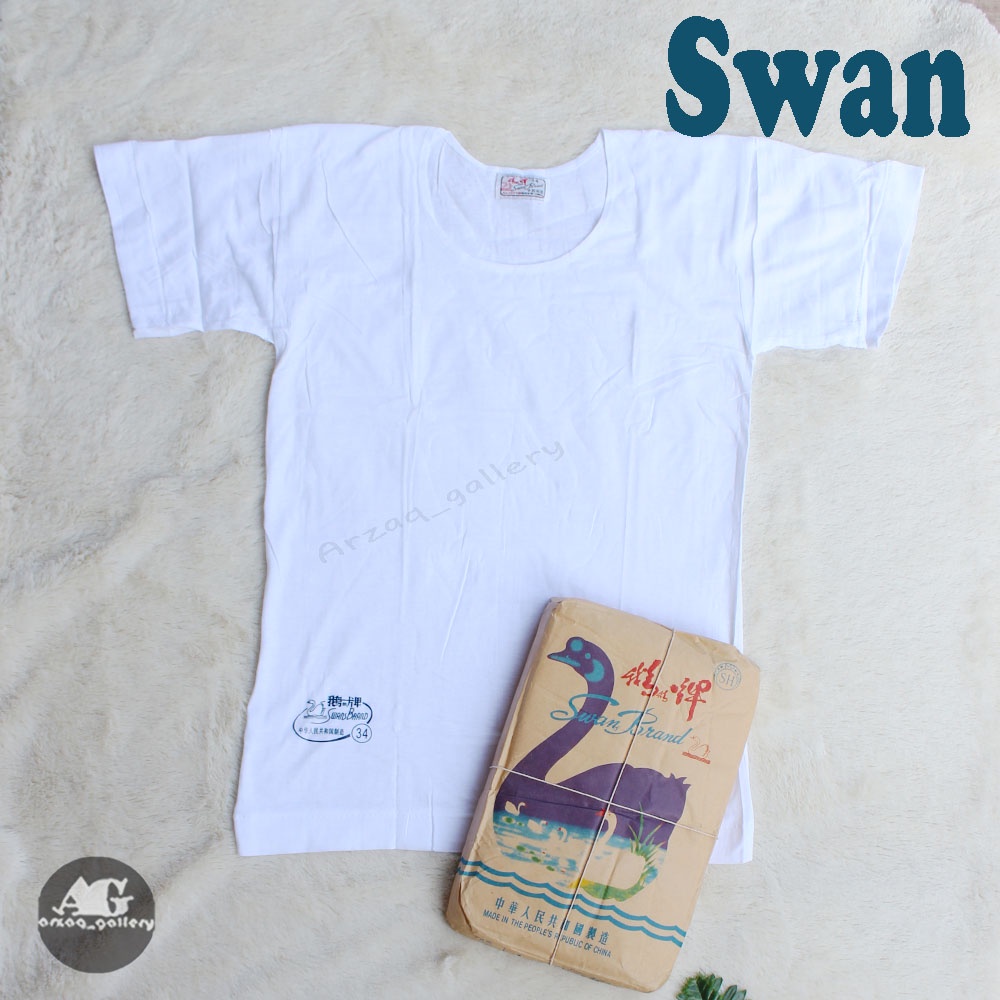 6 pc - Kaos pakaian dalam oblong Putih polos  / Oblong Pria / Kaos Dalam Dewasa / Oblong Swan / Singlet Pria