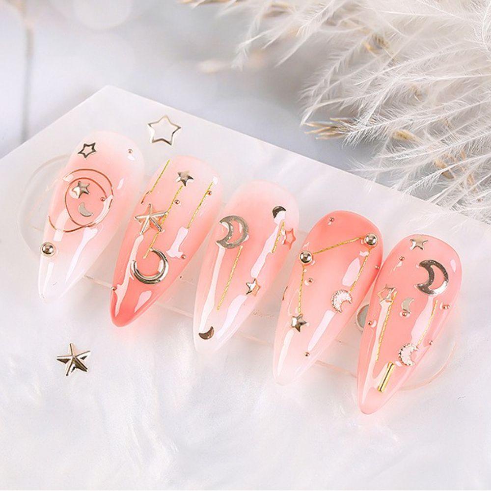 Needway Nail Art Charms Bentuk Campur12 Grid Hollow Nail Salon Rivet DIY Bahan Kuku Wanita Perhiasan Kuku