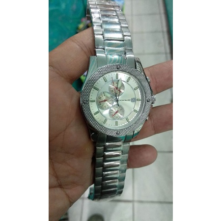 jam tangan pria jam montblanc quartz sporty stainles steel chronograph