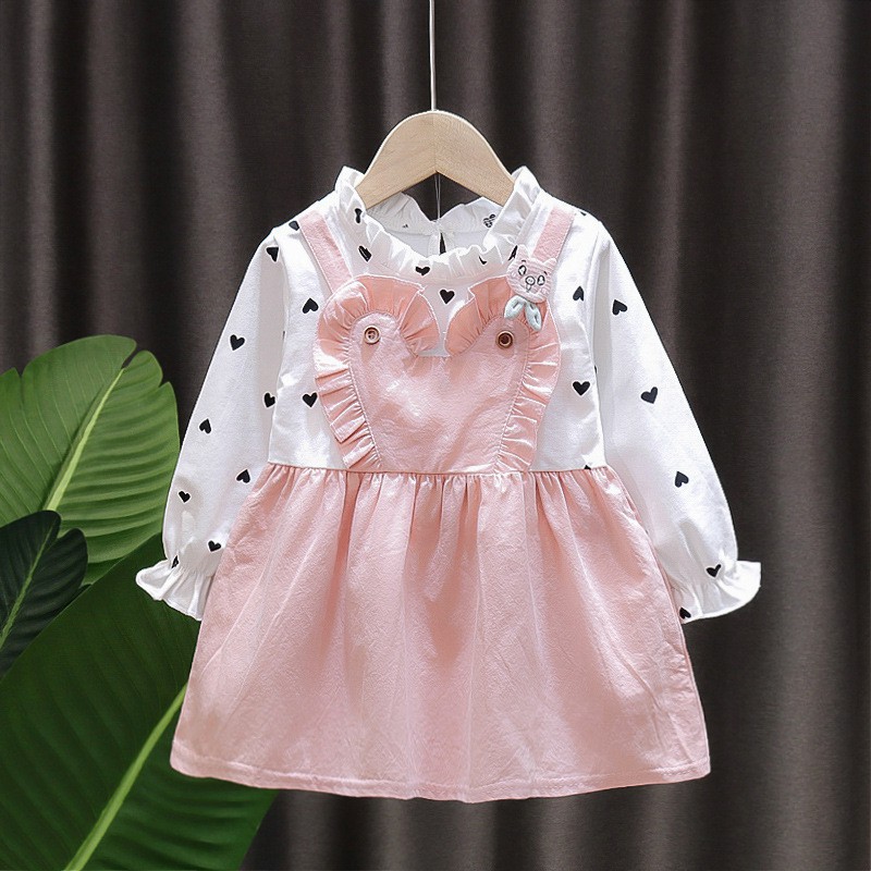 HappyOliver DRESS EMILY HEART EBV Baju Dress Anak Perempuan Import/Dress Bayi Perempuan/Gaun Bayi Perempuan/Dress Pesta/Dress Bayi