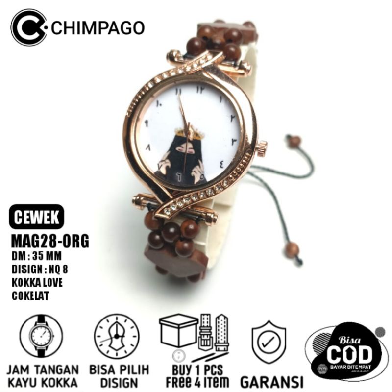 Jam tangan wanita / kaukah love coklat / NQ 8