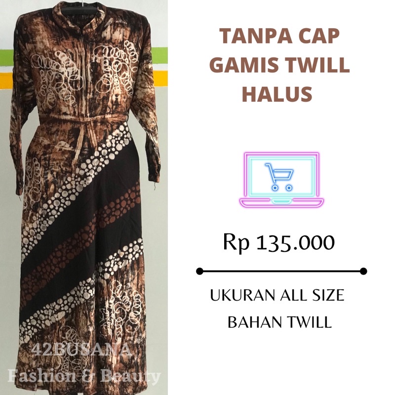 Tanpa Cap Gamis Twill Halus Ori | Batik Asli Pekalongan