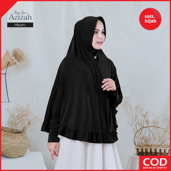 Hijab Jilbab Bergo Lengan Tangan Panjang Jumbo Kerudung Jersey Jilbab Lengan Azizah-6