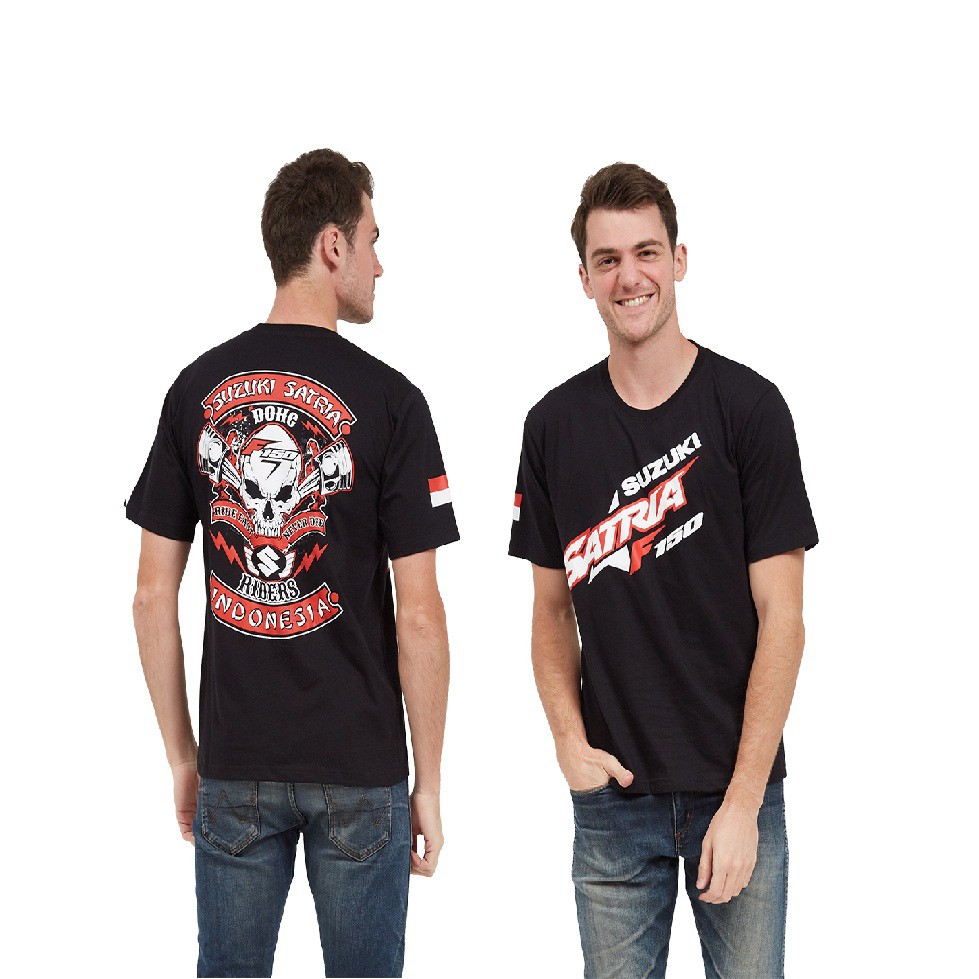 Kaos Satria FU Original Motor Club Suzuki FU03 T-shirt Distro Pria Bikers Hitam Bonus Stiker Cadel