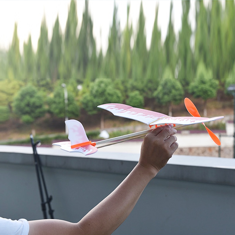 Mainan Pesawat Terbang Glider Power Karet Gelang Untuk Edukasi Sains Anak