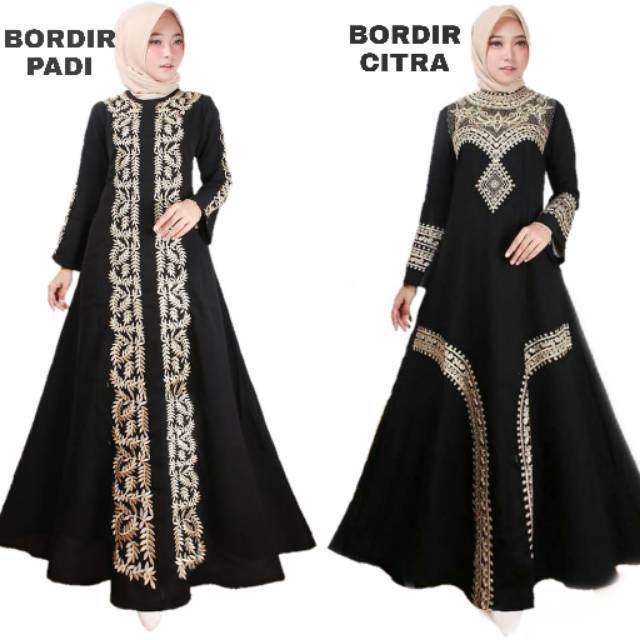 lidya  TERBARU Abaya Arab Hitam Bordir Busui PADI & Bordir CITRA  grosir