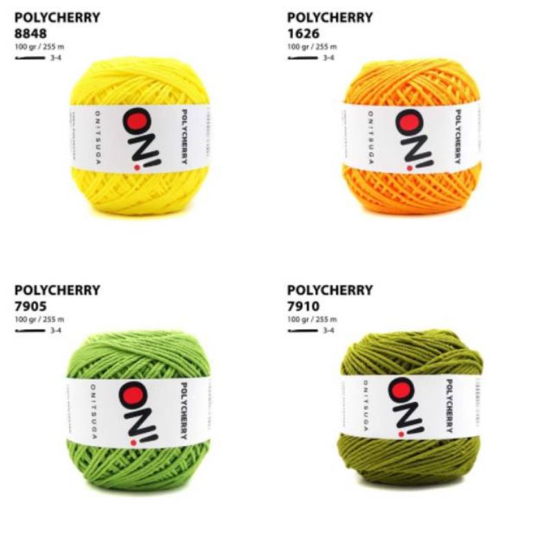 [100gr] polycherry onitsuga crochet yarn - benang rajut polycherry