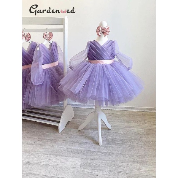 DRESS UNGU ANAK PEREMPUAN GAUN PESTA ULANG TAHUN BAYI PEREMPUAN DRESS TUTU ANAK PEREMPUAN GAUN PESTA
