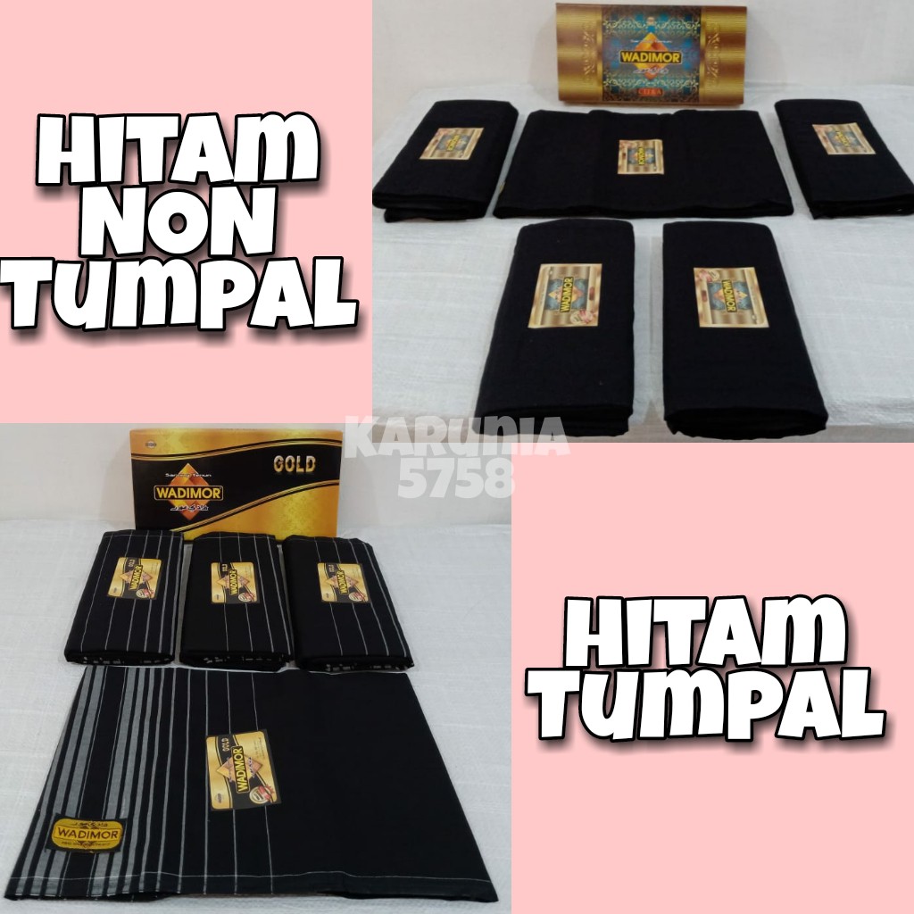 Sarung Wadimor Polos Warna HITAM Tumpal / Non Tumpal (PARTAI GROSIR TERMURAH/ECER MURAH