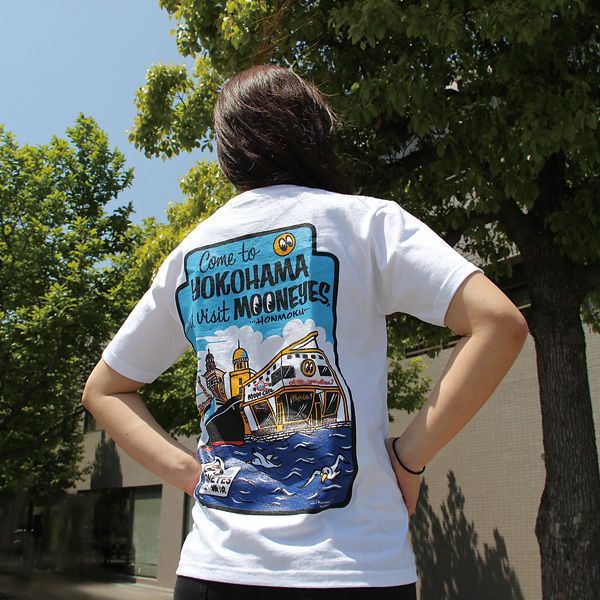 MOONEYES ORIGINAL Come to YOKOHAMA T-Shirt [TM571WH]