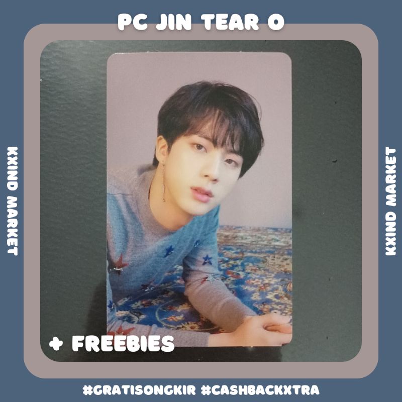 Photocard Jin Album Tear O / PC Kim seokjin Jungkook JK Tae v / album tear o / PC official bts