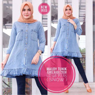 Sheha Tunik Jeans Warna Snow [MDY]