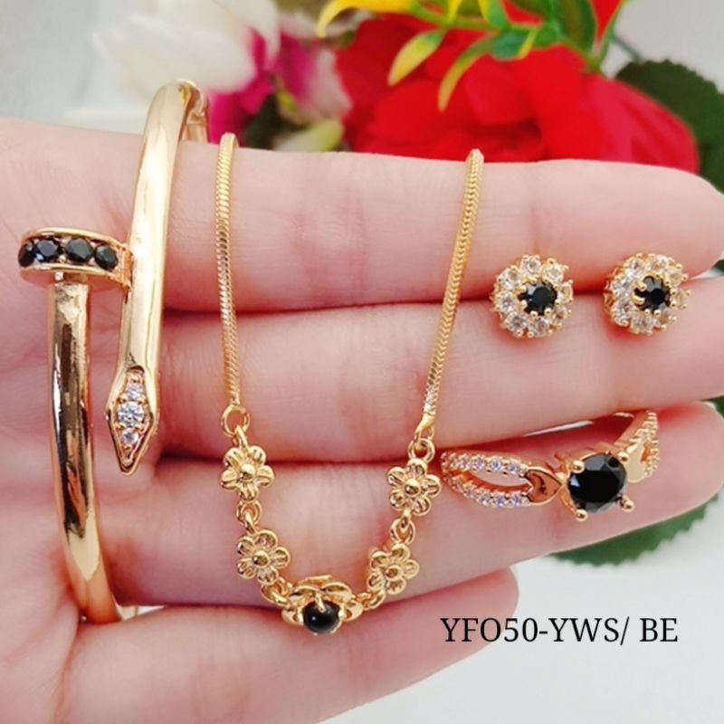 xuping set perhisan wanita lapis emas permata swaloski Terbaru