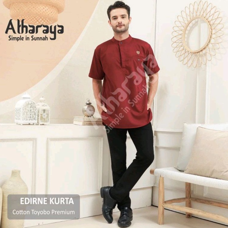 Baju Koko Kurta Pria Lengan Pendek EDIRNE Premium By Atharaya