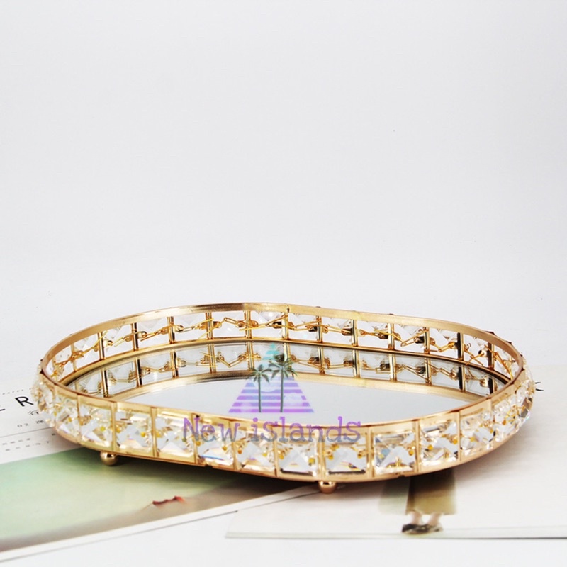 tempat pajangan kristal piringan kristal pajangan kotak tisu kristal tempat penyimpanan barang krist