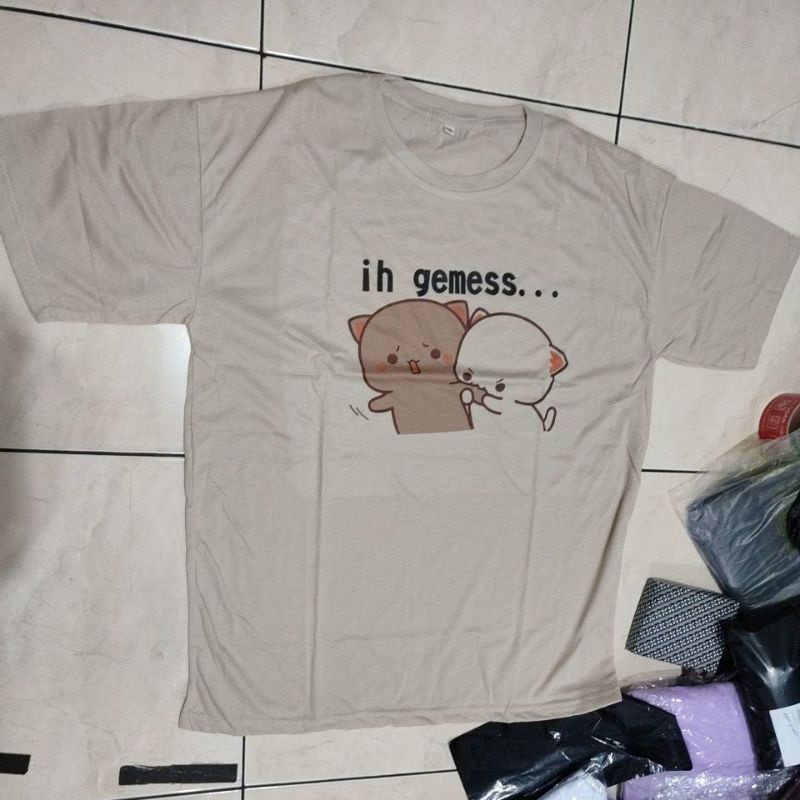 Kaos peach ih gemes bahan katun fit to XXL