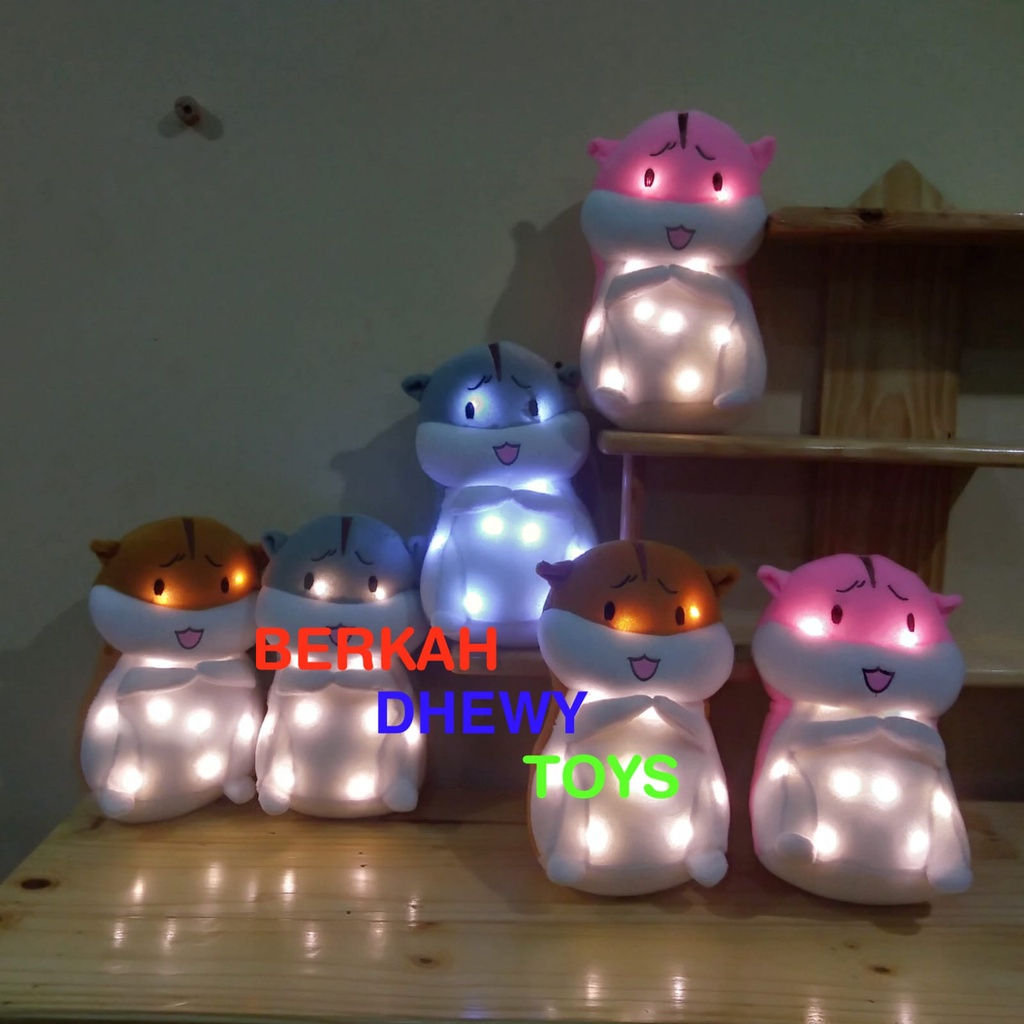 Boneka Hamster Lucu Murah LED Boneka Karakter Hewan Terbaru Bahan Halus Dan Lembut Standar SNI Kualitas Import