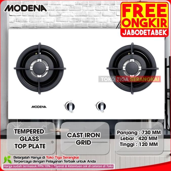 Laris Modena Gas Hob Kompor Gas Tanam 2 Tungku Bh-1725-W (Free Melina_Galeri